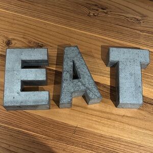 Metallic EAT Sign Decor